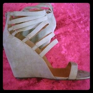 Gray Wedge Heels Size 12
